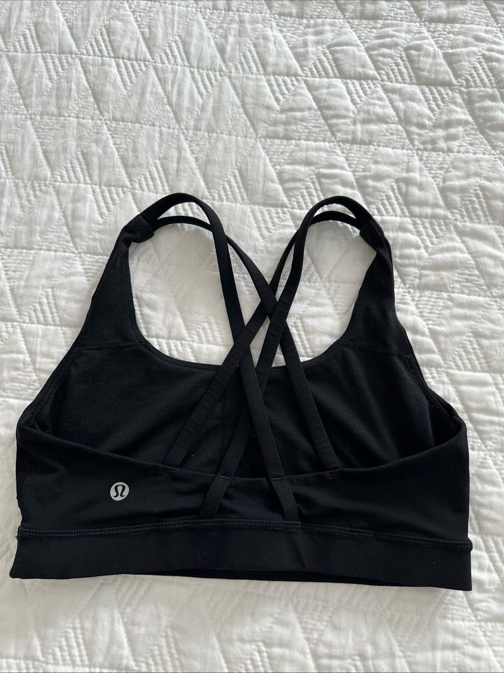 Lululemon Sports Bra Womens 6 Black Lightweight Energy Bra Athletic Gym Running